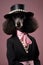 Free-spirited Standard Poodle rocking bohemian flair AI Genearted Illustration