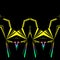 free_standing twin yellow and emerald green repeating design