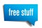 Free stuff blue 3d speech bubble