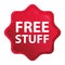 Free Stuff misty rose red starburst sticker button