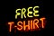 Free T-shirt sign