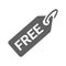 Free, tag, discount, price icon. Gray vector sketch