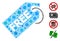 Free Tag Mosaic of Covid Virus Icons