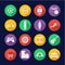 Free Time Or Hobby Icons Flat Design Circle Set