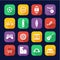 Free Time Or Hobby Icons Flat Design Set