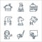 free time line icons. linear set. quality vector line set such as basketball, golf stick, listen, poker cards, horse, skipping