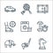 Free time line icons. linear set. quality vector line set such as horse, golf stick, elephant, dumbbell, washing machine, play,