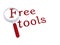 Free tools with magnifiying glass