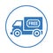 Free Transportation Icon, blue vector graphics