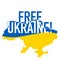 Free Ukraine Lettering on blue yellow map icon