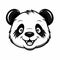 Free Vector Clip Art: Panda Head Logo - Quirky Caricatures And Monochrome Canvases