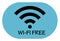 Free wi-fi point icon on blue background