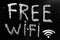 Free wi-fi written on blackboard