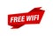 Free Wi-Fi written,  red flat banner Free Wifi