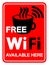 Free WiFi Available Here Symbol Sign, Vector Illustration, Isolate On White Background Label .EPS10