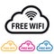 Free WIFI Cloud Icon - Colorful Vector Set