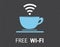 Free wifi coffee mug concept illustration design