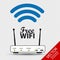 Free Wifi Concept - Router Signal - Vector Illustration - Isolated On Transparent Background