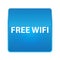 Free Wifi shiny blue square button