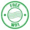 FREE WIFI text on green round postal stamp sign