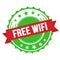 FREE WIFI text on red green ribbon stamp