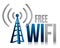 Free wifi tower illustration design