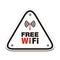 Free wifi - white triangle