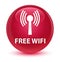 Free wifi (wlan network) glassy pink round button