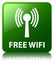 Free wifi (wlan network) green square button