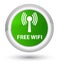 Free wifi (wlan network) prime green round button