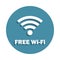 free wifi zone icon in badge style. One of airport collection icon can be used for UI UX