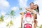 Free young couple on scooter on summer vacation