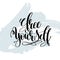 Free yourself - hand lettering inscription on blue brush
