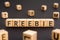 Freebie - word from wooden blocks with letters