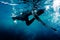 Freediver swim in the sea