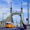 Freedom Bridge, Budapest, Hungary with tram