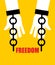 Freedom. Broken fetters. Liberation from slavery. Broken chain h