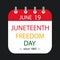 Freedom day celebration. Juneteenth concept.