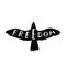 Freedom. Inspirational quote about freedom in shape flying bird.