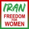 Freedom for iranian women poster illustration.