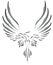 Freedom symbol tattoo. Flying bird with big wings