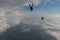 Freefly skydiving. Amazing sky. Flying people.