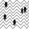 Freehand Christmas winter mountain drawing seamless pattern