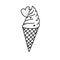 Freehand drawing illustration of ice cream