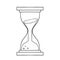 Freehand drawn black and white cartoon sand timer hourglass
