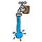 Freehand drawn cartoon running faucet