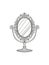 Freehand pencil drawing of a vintage table mirror. Sketchy antique baroque mirror. Vector illustration.