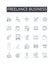 Freelance business line icons collection. Solo entrepreneurship, Independent contracting, Self-directed venture, Sole