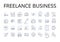 Freelance business line icons collection. Solo entrepreneurship, Independent contracting, Self-directed venture, Sole