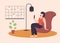 Freelance character working at home, work from home, self employed, home office, work at home, freedom conceptual vector